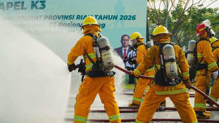 Dihadiri Sekda, Region Office PTPN IV Regional III Jadi Pusat Kegiatan Apel Peringatan Bulan K3 Tingkat Riau