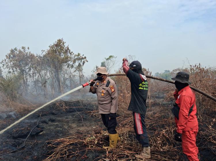 Karhutla di Kebun Sawit Landa Bengkalis, Kapolres: Sebagian Sudah Berhasil Dipadamkan